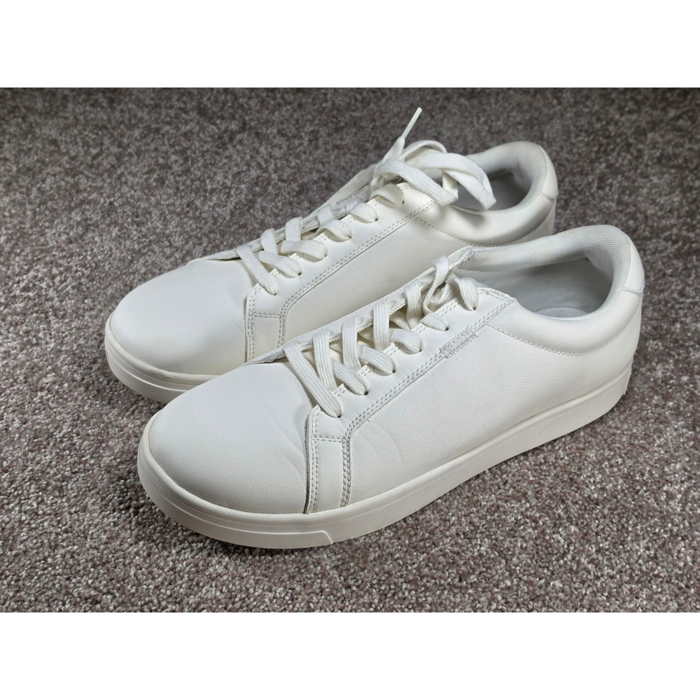 Goodfellow & Co Mens White Low Top Sneakers Lace Up Casual Shoes Size 11.5
